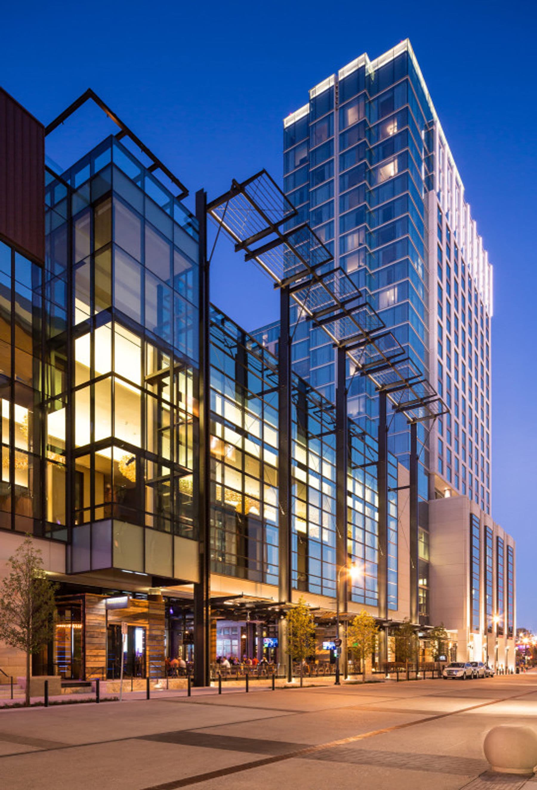 Omni Nashville Hotel exterior in downtown Nashville
